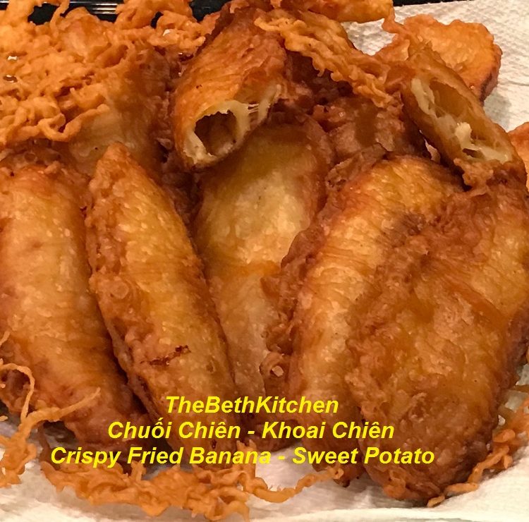 Crispy Fried Banana and Sweet potato - Delicious Vietnamese street food.