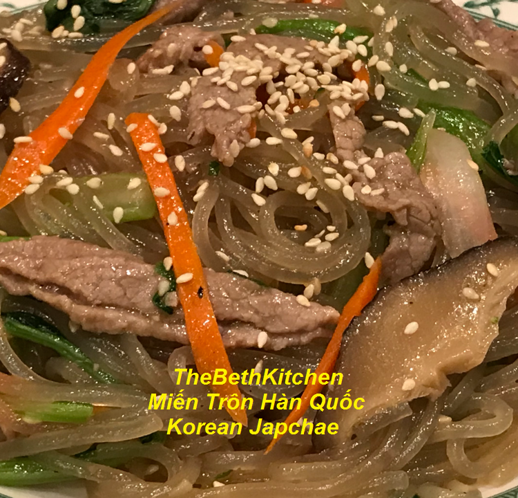 Japchae / Korean Glass noodles with Beef and Veggetables