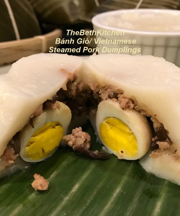 Banh Gio/ Vietnamese steamed pork dumplings.
