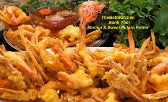 Bánh Tôm - Shrimp and Sweet Potato Fritter - Shrimp Tempura